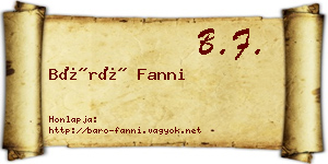 Báró Fanni névjegykártya