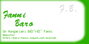 fanni baro business card